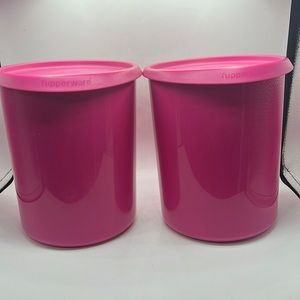 Tupperware set of 2 Fuchsia Canisters